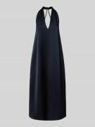 Samsøe Samsøe Midikleid mit V-Ausschnitt und Eingrifftaschen in Marine...