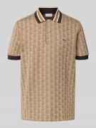 Lacoste Regular Fit Poloshirt mit Allover-Muster in Beige, Größe L