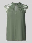 Vero Moda Regular Fit Blusentop mit Spitzen-Anteil Modell 'MILLA' in S...