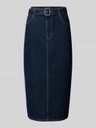HUGO Midirock in Denim-Optik Modell 'Gatje' in Dunkelblau, Größe L