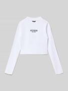 Guess Longsleeve mit Label-Stitching in Weiss, Größe 128