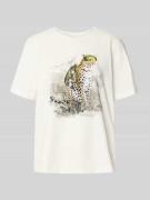 Marc Cain T-Shirt mit Rundhalsausschnitt in Weiss, Größe 44