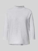 comma Strickpullover mit Stehkragen und 3/4-Arm in Silber, Größe 34