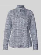 ETERNA Slim Fit Hemdbluse mit Stehkragen in Marine, Größe 40