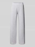 Review Wide Leg Sweatpants mit Label-Detail in Hellgrau Melange, Größe...