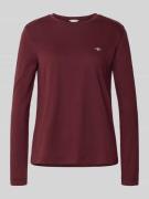Gant Longsleeve mit Rundhalsausschnitt und Logo-Stitching in Bordeaux,...