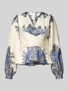 Neo Noir Blusenshirt mit V-Ausschnitt Modell 'RISTA' in Blau, Größe 38