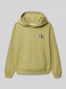 Calvin Klein Jeans Hoodie mit Label-Stitching und Känguru-Tasche in Kh...