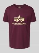 Alpha Industries T-Shirt mit Label-Print in Bordeaux, Größe L