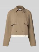 Jake*s Collection Trenchjacke mit Druckknopfverschluss in Mud, Größe 4...