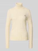 Polo Ralph Lauren Strickpullover mit Rollkragen in Ecru, Größe L