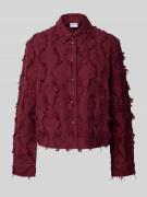 Jake*s Casual Regular Fit Hemdbluse mit Leinen-Anteil in Aubergine, Gr...