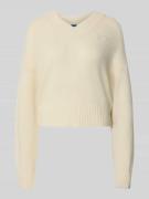 Hugo Blue Cropped Strickpullover aus Schurwoll-Mix Modell 'SCUTIE_B' i...