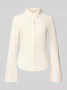 Review Hemdbluse mit Knopfleiste in Weiss, Größe L