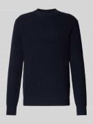 Replay Strickpullover mit gerippten Abschlüssen in Marine, Größe L