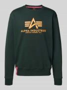 Alpha Industries Sweatshirt mit Label-Print in Petrol, Größe L