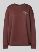 HUGO Relaxed Fit Sweatshirt aus reiner Baumwolle in Schoko, Größe L