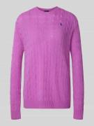 Polo Ralph Lauren Wollpullover aus Lanawoll-Kaschmir-Mix in Lila, Größ...