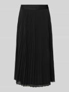 comma Midirock mit Logo-Stitching in Black, Größe 34