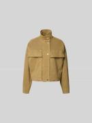 Closed Relaxed Fit Jacke mit Stehkragen in Beige, Größe M