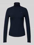 Tommy Hilfiger Slim Fit Longsleeve mit Rollkragen in Marine, Größe XXL