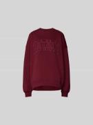 ROTATE Oversized Sweatshirt mit Logo-Stitching in Bordeaux, Größe M