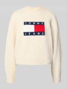 Tommy Jeans Cropped Strickpullover mit Woll-Anteil in Offwhite, Größe ...