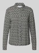 comma Blusenshirt aus Viskose-Elasthan-Mix mit Knopfleiste in Black, G...