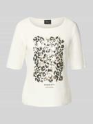 s.Oliver BLACK LABEL Regular Fit T-Shirt aus reiner Baumwolle in Offwh...