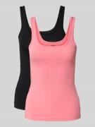HUGO Slim Fit Unterhemd aus Baumwoll-Mix in Pink, Größe L