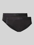 SLG Slip mit Label-Bund Modell 'Base Brief' im 2er-Pack in Anthrazit, ...