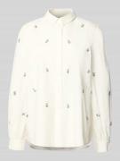 ICHI Regular Fit Bluse mit Stitchings Modell 'SANAZ' in Weiss, Größe 3...