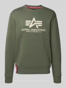 Alpha Industries Sweatshirt mit Label-Print in Oliv, Größe XL