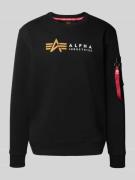 Alpha Industries Sweatshirt mit Label-Print in Black, Größe L