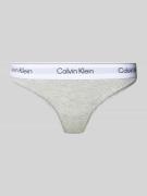 Calvin Klein Underwear String mit elastischem Logo-Bund in Hellgrau, G...
