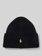Polo Ralph Lauren Wollmütze mit Logo-Stitching in Black, Größe 1