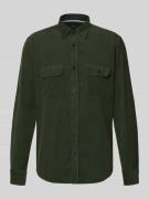 OLYMP Level Five Regular Fit Cordhemd mit Kentkragen in Dunkelgruen, G...