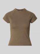 Noisy May T-Shirt mit Raglanärmeln Modell 'KATINKA' in Camel, Größe L