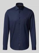 Tommy Hilfiger Tailored Slim Fit Businesshemd aus Baumwoll-Mix in Bleu...