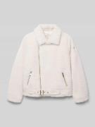 Guess Regular Fit Jacke mit Kunstfell in Ecru, Größe 128