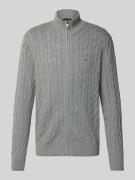 Tommy Hilfiger Regular Fit Strickjacke aus reiner Baumwolle in Hellgra...