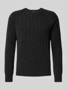 GRAN SASSO Wollpullover mit Strukturmuster in Anthrazit, Größe 48