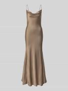 Bardot Abendkleid mit Wasserfall-Ausschnitt Modell 'MONROE' in Taupe, ...