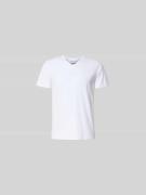 Filippa K Regular Fit T-Shirt mit V-Ausschnitt in Weiss, Größe L