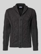 GRAN SASSO Strickjacke mit Knopfleiste in Anthrazit, Größe 48
