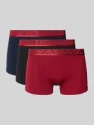 Emporio Armani Trunks mit Label-Bund im 3er-Pack in Rot, Größe M