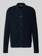 OLYMP Level Five Strickjacke mit Knopfleiste in Marine, Größe L