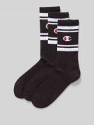 CHAMPION Socken mit Logo-Stitching Modell 'Crew' im 3er-Pack in Black,...