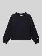 CHAMPION Sweatshirt mit Label-Stitching in Black, Größe 128