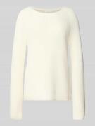 Fynch-Hatton Strickpullover mit gerippten Abschlüssen in Offwhite, Grö...